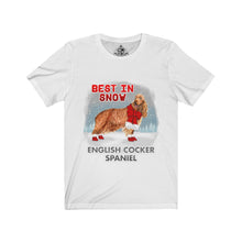 Load image into Gallery viewer, English Cocker Spaniel Best In Snow Unisex Jersey Short Sleeve Tee