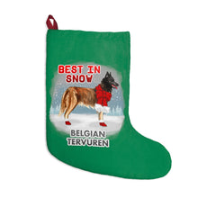 Load image into Gallery viewer, Belgian Tervuren Best In Snow Christmas Stockings