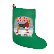 Load image into Gallery viewer, Welsh Terrier Best In Snow Christmas Stockings