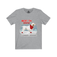 Load image into Gallery viewer, Clumber Spaniel Best In Snow Unisex Jersey Short Sleeve Tee