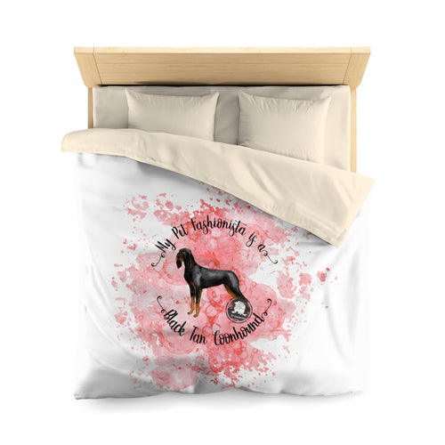 Black and Tan Coonhound Pet Fashionista Duvet Cover