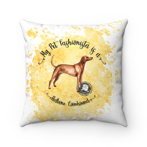 Redbone Coonhound Pet Fashionista Square Pillow