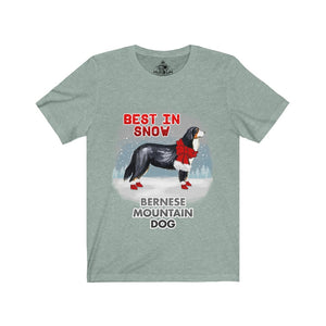 Bernese Mountain Dog Best In Snow Unisex Jersey Short Sleeve Tee