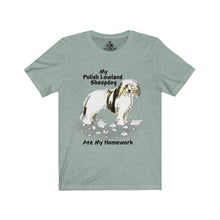 Load image into Gallery viewer, My Polish Lowland Sheepdog Ate My Homework Unisex Jersey Short Sleeve Tee