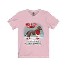Load image into Gallery viewer, American Water Spaniel Best In Snow Unisex Jersey Short Sleeve Tee