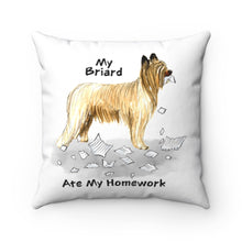 Load image into Gallery viewer, My Briard Ate My Homework Square Pillow