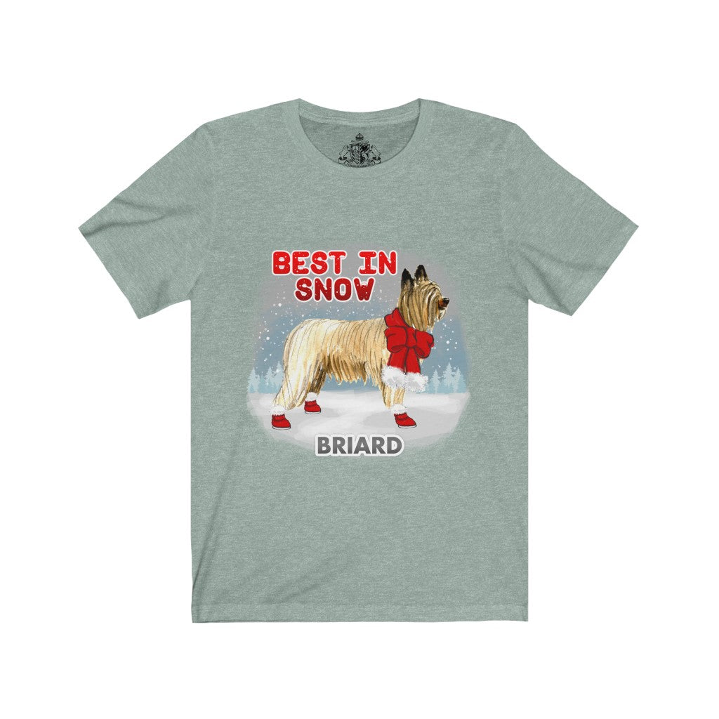Briard Best In Snow Unisex Jersey Short Sleeve Tee