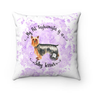 Silky Terrier Pet Fashionista Square Pillow