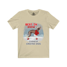 Load image into Gallery viewer, Chinese Crested Best In Snow Unisex Jersey Short Sleeve Tee