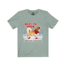 Load image into Gallery viewer, Tibetan Spaniel Best In Snow Unisex Jersey Short Sleeve Tee