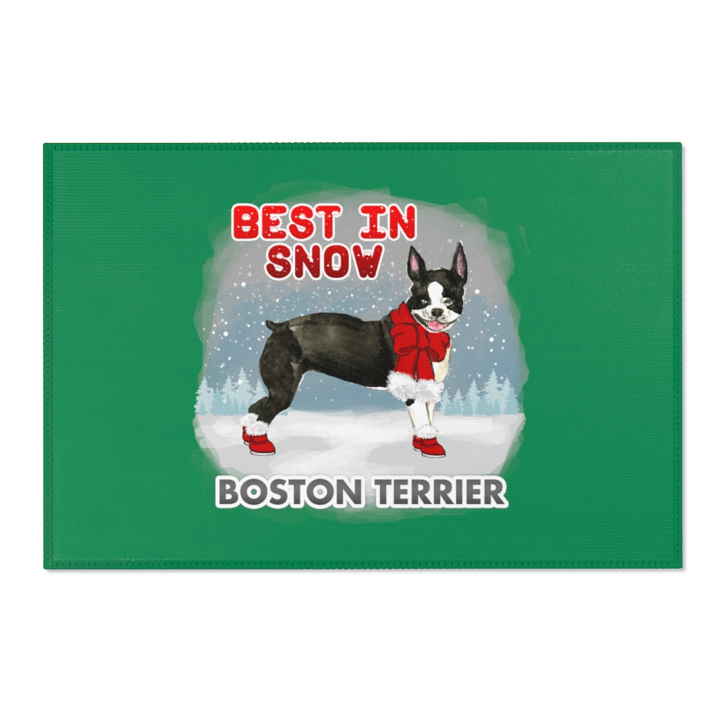 Boston Terrier Best In Snow Area Rug