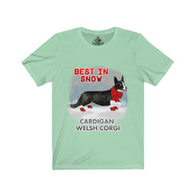 Load image into Gallery viewer, Cardigan Welsh Corgi Best In Snow Unisex Jersey Short Sleeve Tee