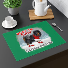 Load image into Gallery viewer, Tibetan Mastiff Best In Snow Placemat