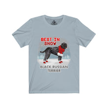 Load image into Gallery viewer, Black Russian Terrier Best In Snow Unisex Jersey Short Sleeve Tee
