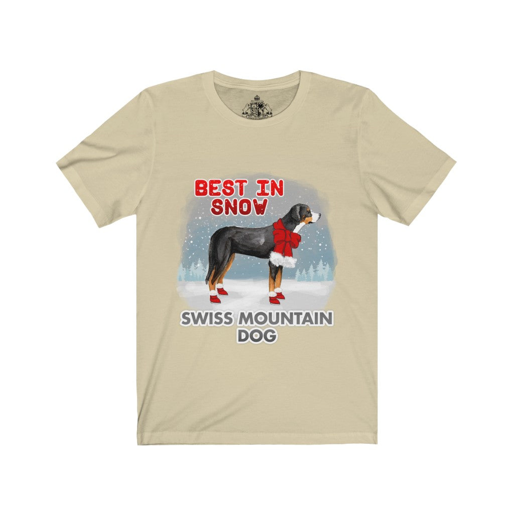 Swiss Mountain Dog Best In Snow Unisex Jersey Short Sleeve Tee