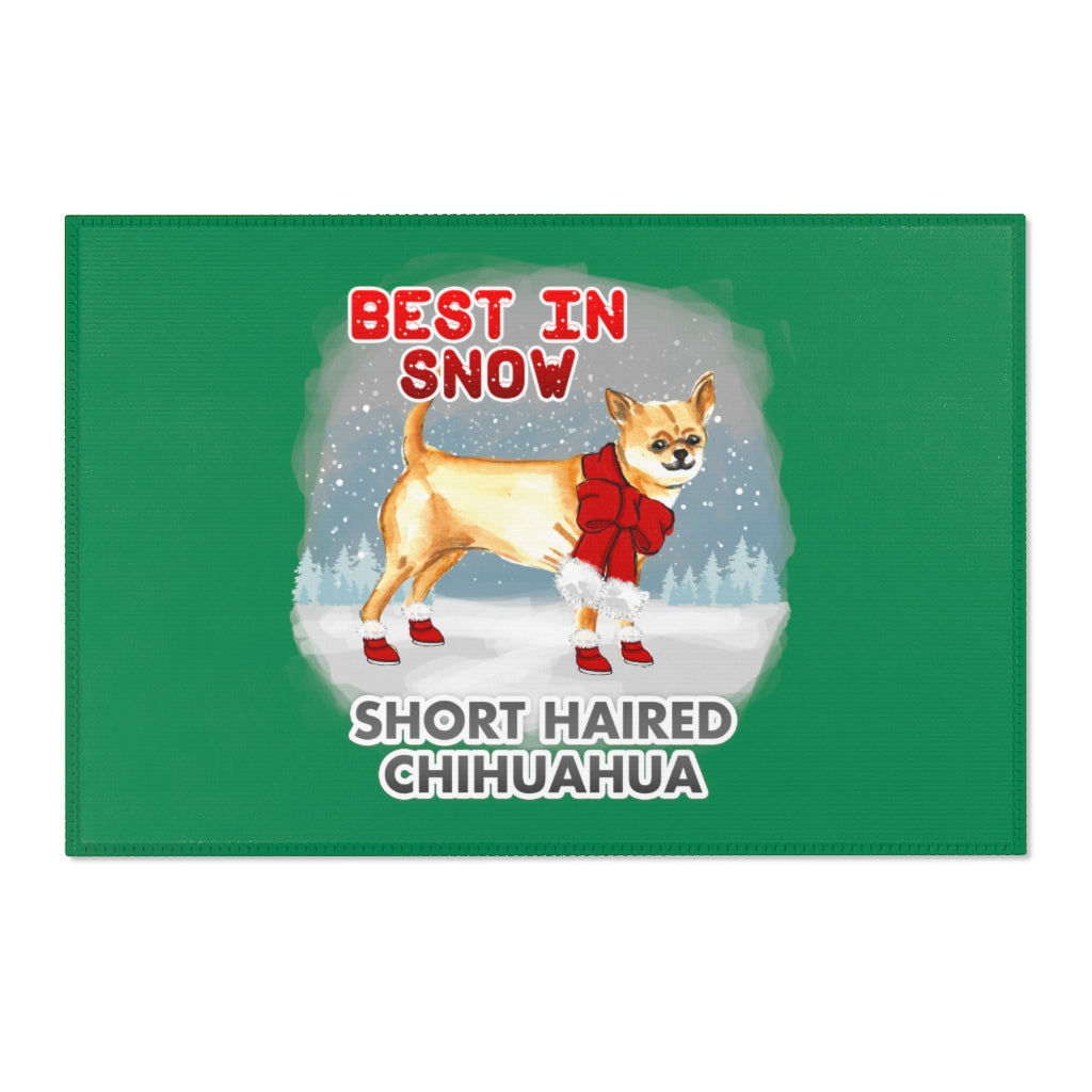 Short Haired Chihuahua Best In Snow Area Rug
