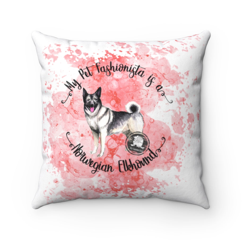 Norwegian Elkhound Pet Fashionista Square Pillow