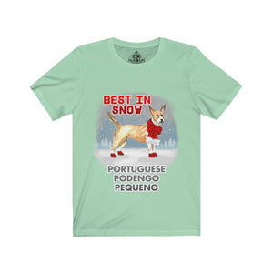 Portuguese Podengo Pequeno Best In Snow Unisex Jersey Short Sleeve Tee