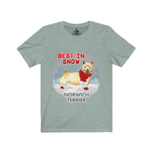 Load image into Gallery viewer, Norwich Terrier Best In Snow Unisex Jersey Short Sleeve Tee