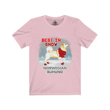 Load image into Gallery viewer, Norwegian Buhund Best In Snow Unisex Jersey Short Sleeve Tee
