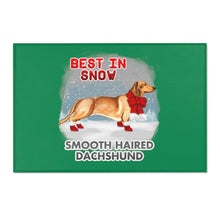 Load image into Gallery viewer, Smooth Haired Dachshund Best In Snow Area Rug