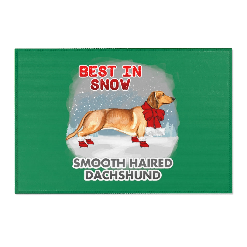 Smooth Haired Dachshund Best In Snow Area Rug