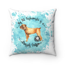 Load image into Gallery viewer, Brussels Griffon Pet Fashionista Square Pillow