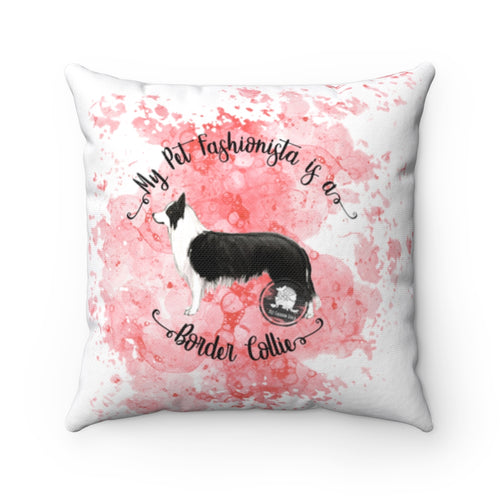 Border Collie Pet Fashionista Square Pillow