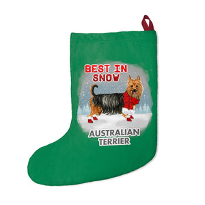 Australian Terrier Best In Snow Christmas Stockings