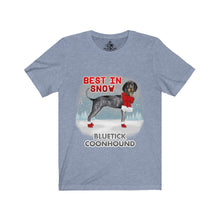 Load image into Gallery viewer, Bluetick Coonhound Best In Snow Unisex Jersey Short Sleeve Tee
