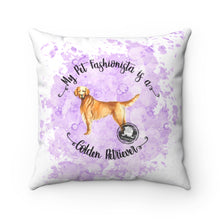 Load image into Gallery viewer, Golden Retriever Pet Fashionista Square Pillow