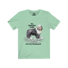 Load image into Gallery viewer, My Bearded Collie Ate My Homework Unisex Jersey Short Sleeve Tee