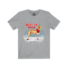 Load image into Gallery viewer, Basenji Best In Snow Unisex Jersey Short Sleeve Tee