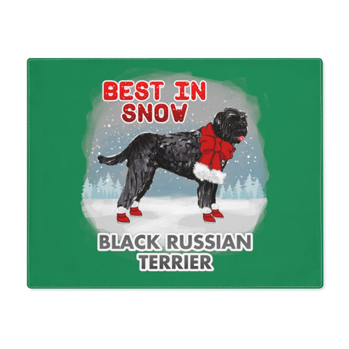 Black Russian Terrier Best In Snow Placemat