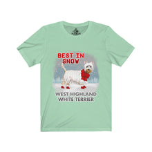 Load image into Gallery viewer, West Highland Terrier In Snow Unisex Jersey Short Sleeve Tee