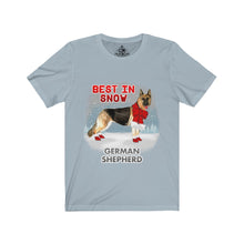 Load image into Gallery viewer, German Shepherd Best In Snow Unisex Jersey Short Sleeve Tee
