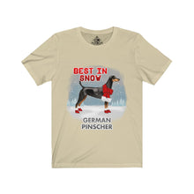 Load image into Gallery viewer, German Pinscher Best In Snow Unisex Jersey Short Sleeve Tee
