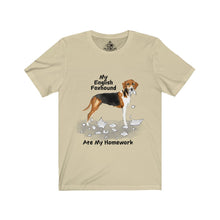 Load image into Gallery viewer, My English Foxhound Ate My Homework Unisex Jersey Short Sleeve Tee