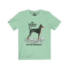 Load image into Gallery viewer, My Miniature Pinscher Ate My Homework Unisex Jersey Short Sleeve Tee