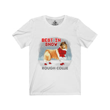 Load image into Gallery viewer, Rough Collie Best In Snow Unisex Jersey Short Sleeve Tee