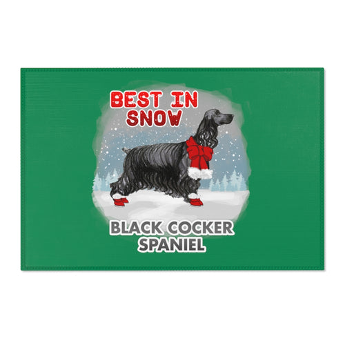 Black Cocker Spaniel Best In Snow Area Rug