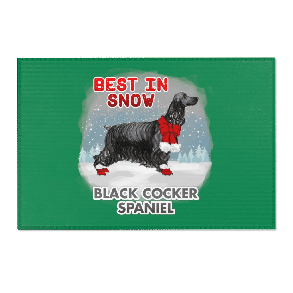 Black Cocker Spaniel Best In Snow Area Rug