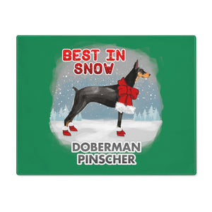 Doberman Pinscher Terrier Best In Snow Placemat