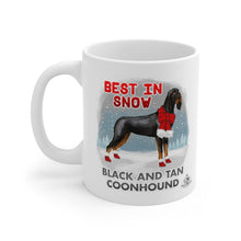 Load image into Gallery viewer, Black and Tan Coonhound Best In Snow Mug