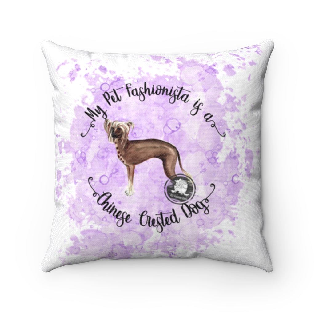 Chinese Crested Pet Fashionista Square Pillow