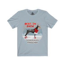 Load image into Gallery viewer, Doberman Pinscher Best In Snow Unisex Jersey Short Sleeve Tee
