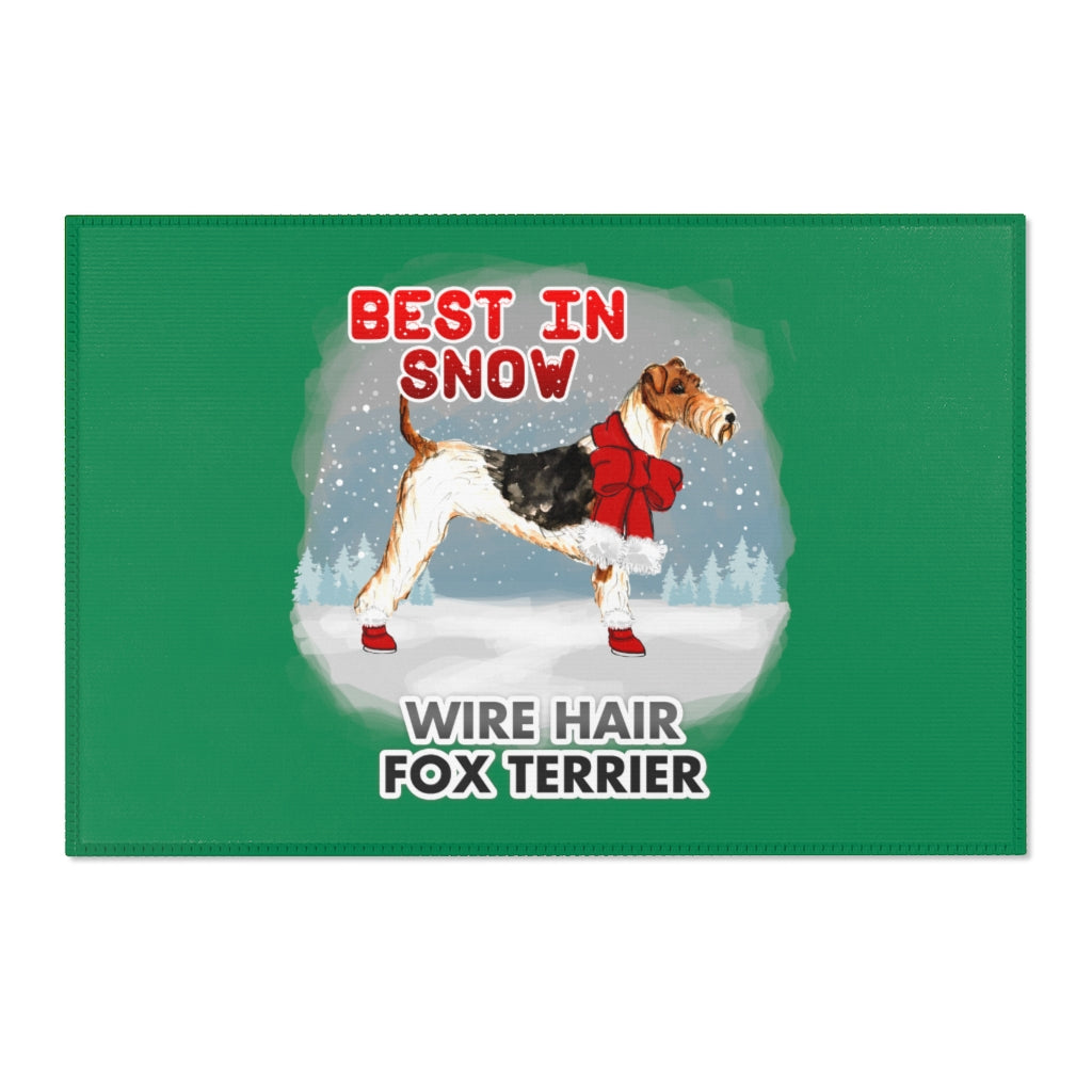 Wire Hair Fox Terrier Best In Snow Area Rug