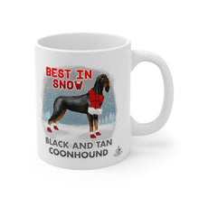 Load image into Gallery viewer, Black and Tan Coonhound Best In Snow Mug
