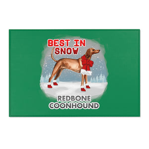Redbone Coonhound Best In Snow Area Rug