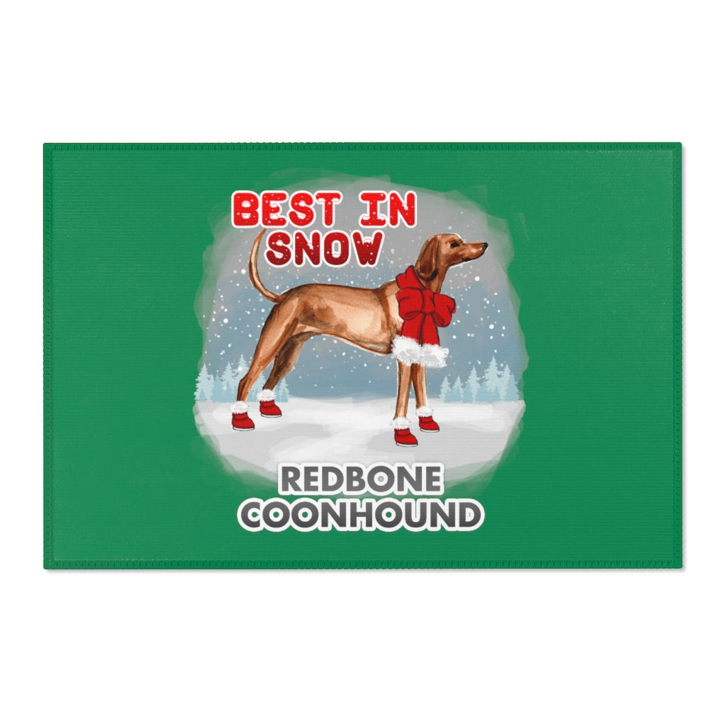 Redbone Coonhound Best In Snow Area Rug